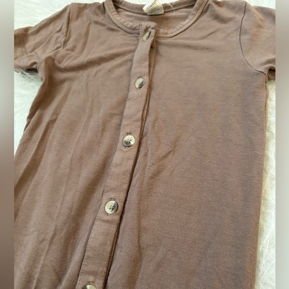 Gender Neutral Kate Quinn Cocoa Colored Toddler Union Suit - Picture 2 of 3